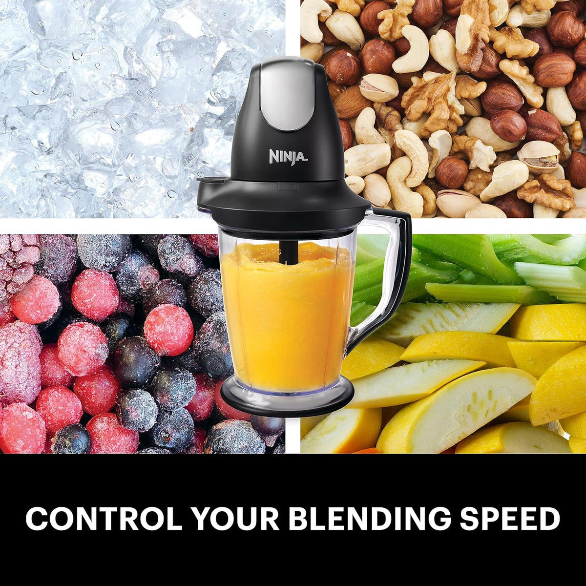 Black Blender Food Processor with 48oz Pitcher D8620