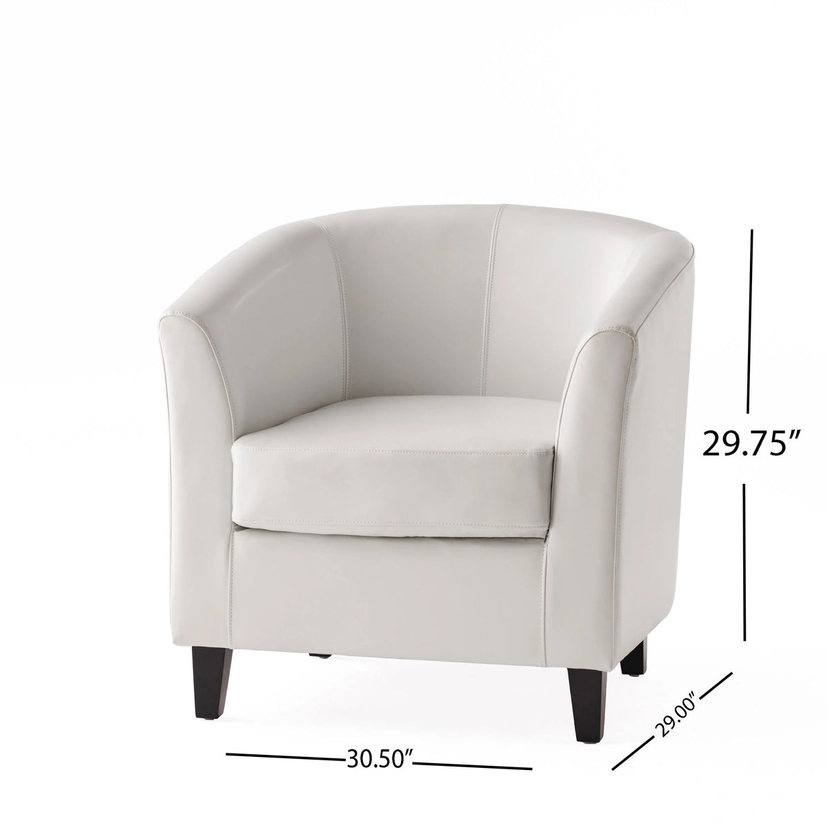 Ivory Bonded Leather Club Chair S7227