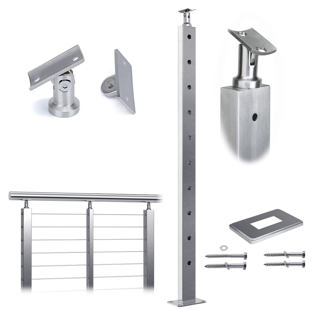Stainless Steel Brushed Cable Railing Post N397