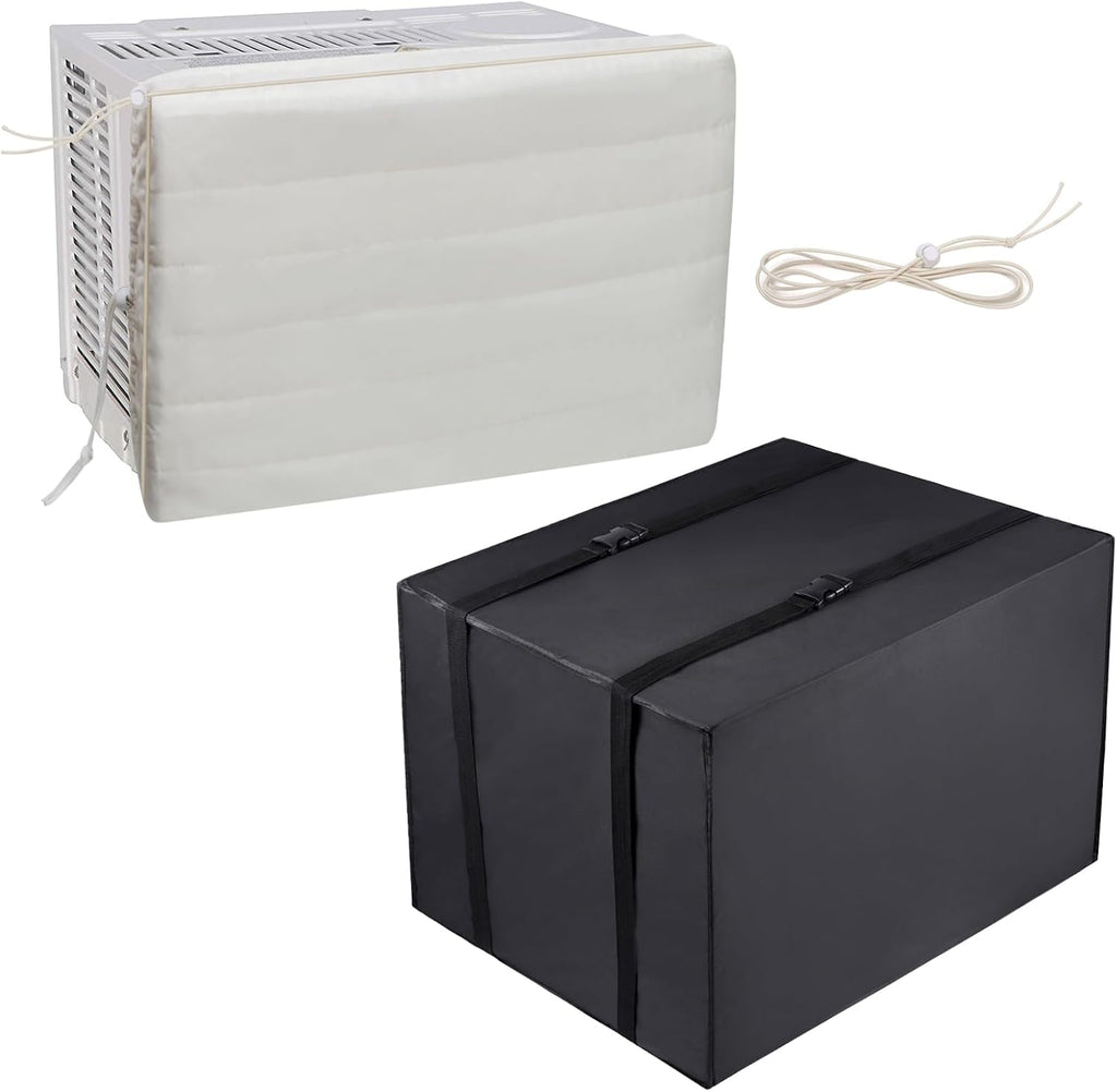 White Window Air Conditioner Cover with Black Outdoor Cover C36333