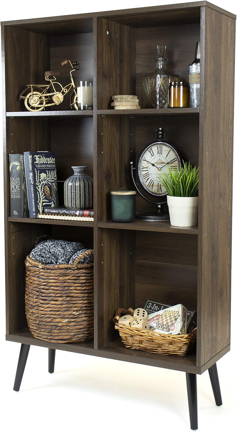 Oak/White Bookcase with Adjustable Shelving R4163