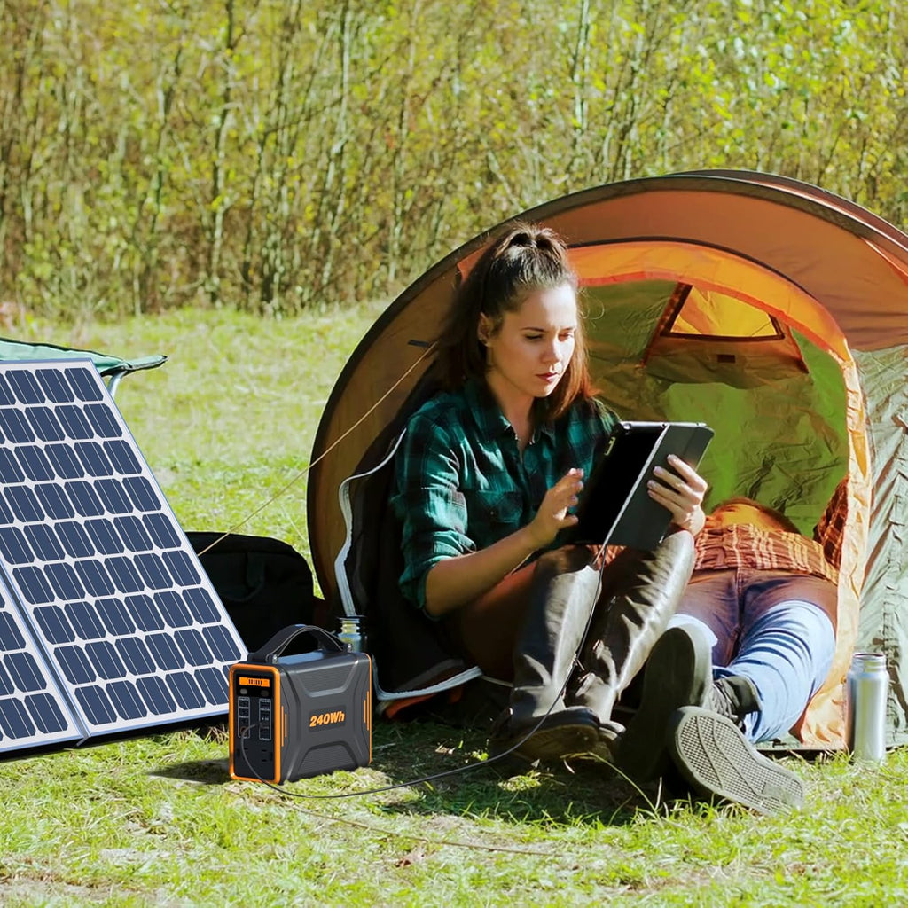 Portable Power Station, 240Wh LiFePO4 Battery, 200W Pure Sine Wave AC Outlet O698