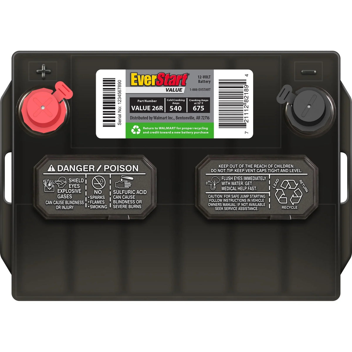 Group Size 26R 12 Volt 540 CCA Lead Acid Automotive Battery R746579