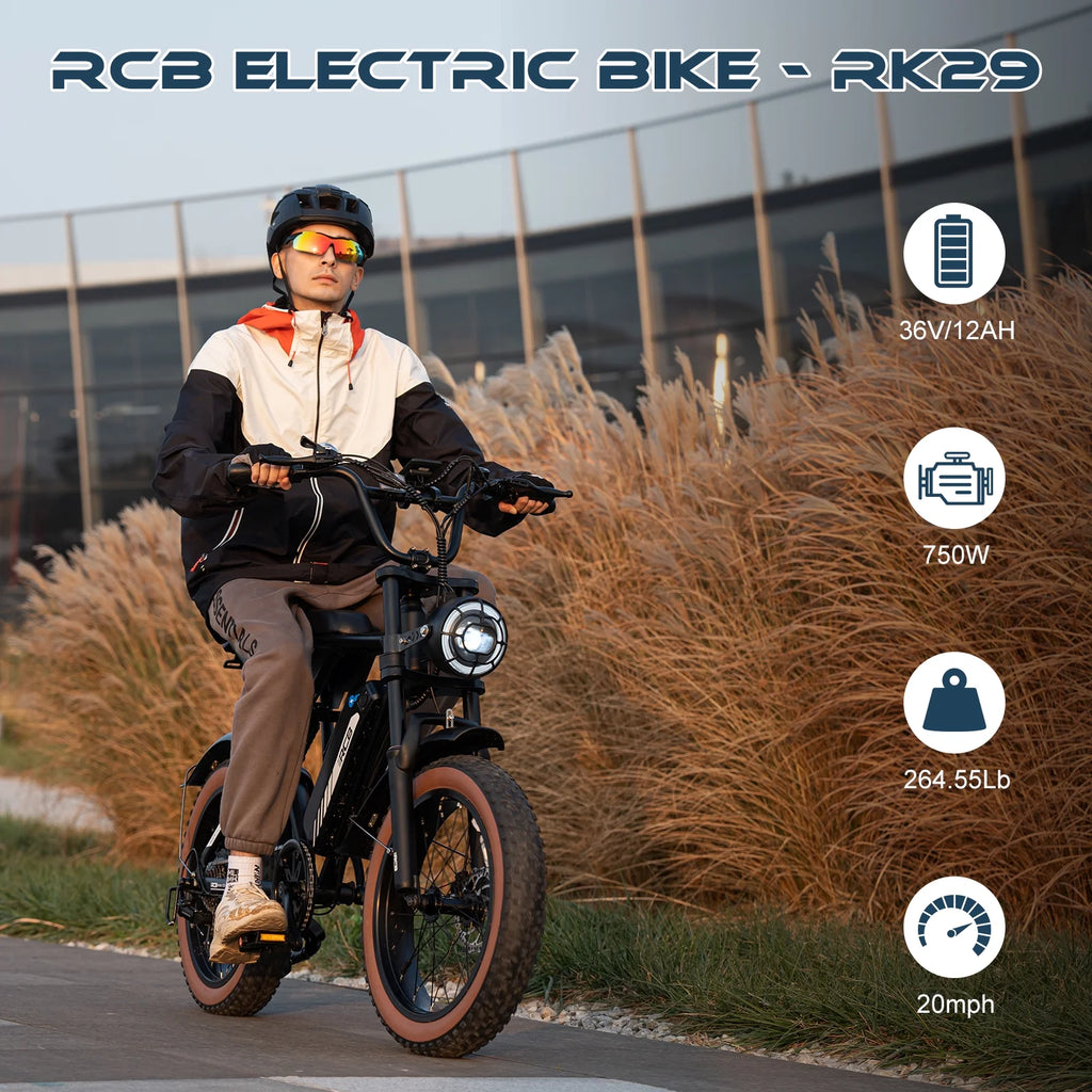 Black 20" 4.0 Fat Tire Electric Bike with 48V 15Ah Battery O426586