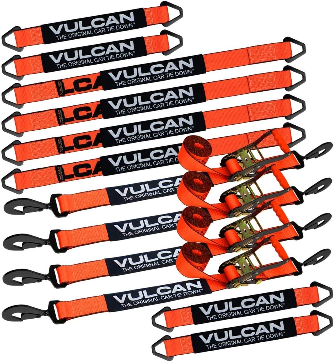 Axle Strap Tie Down Kit with Snap Hook Ratchet Straps Z7477
