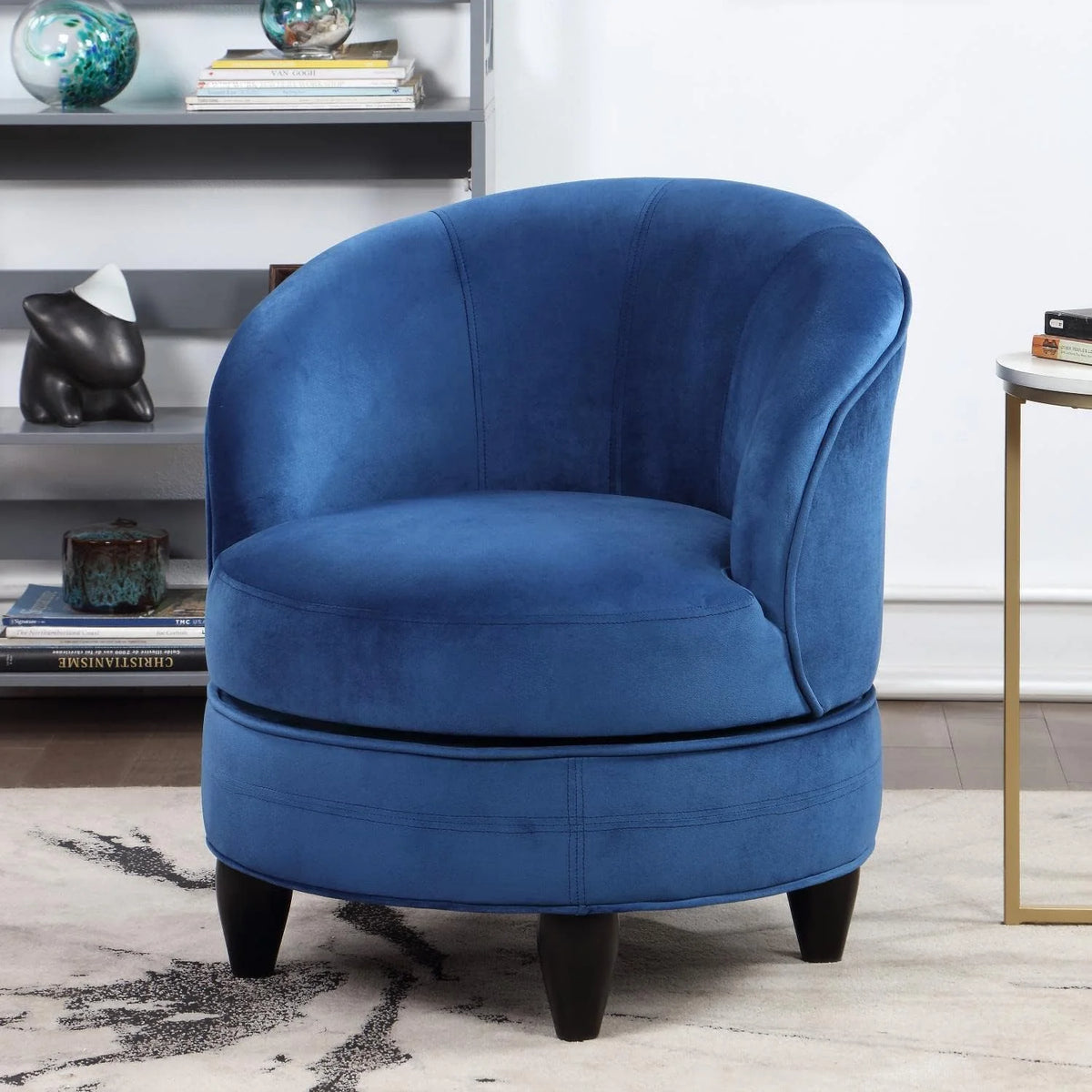Blue Velvet Swivel Accent Chair W373765