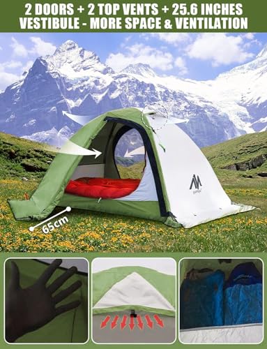 2 Person Ultralight Waterproof Double Layer Backpacking Tent D4770