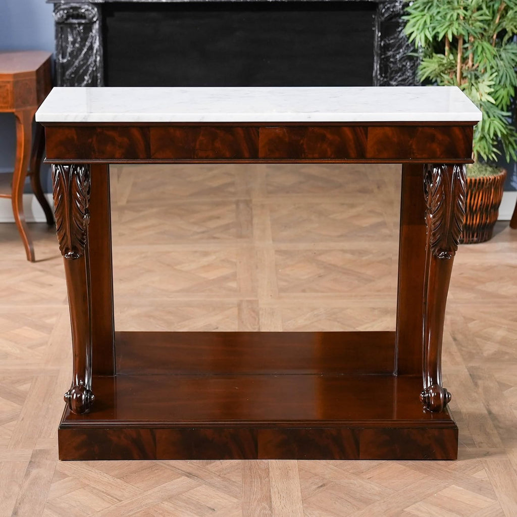 Mahogany Marble Top Console W773112