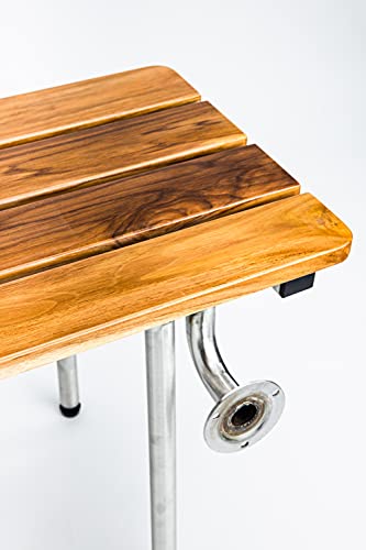 Teak Finish Folding Wall-Mounted Bath Seat 26"x21" B105901