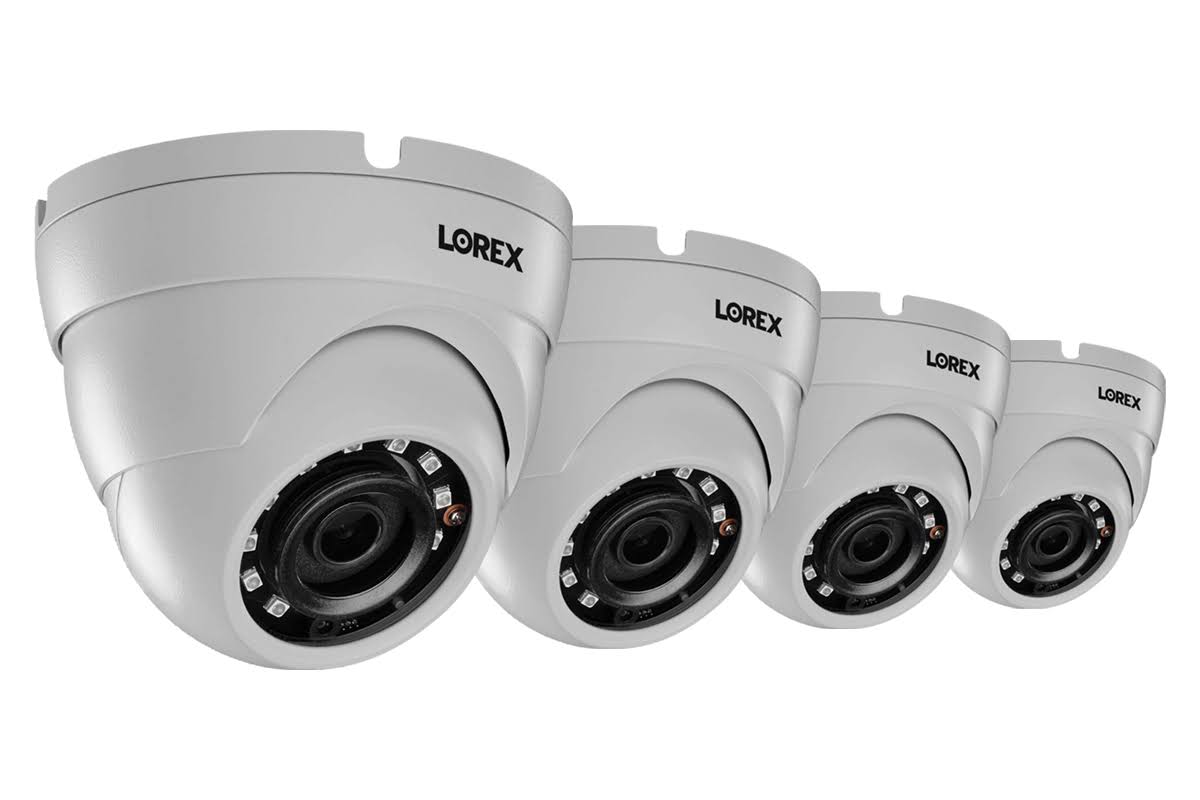Black 4-Pack HD 1080p Weatherproof IR Dome Security Cameras H475736