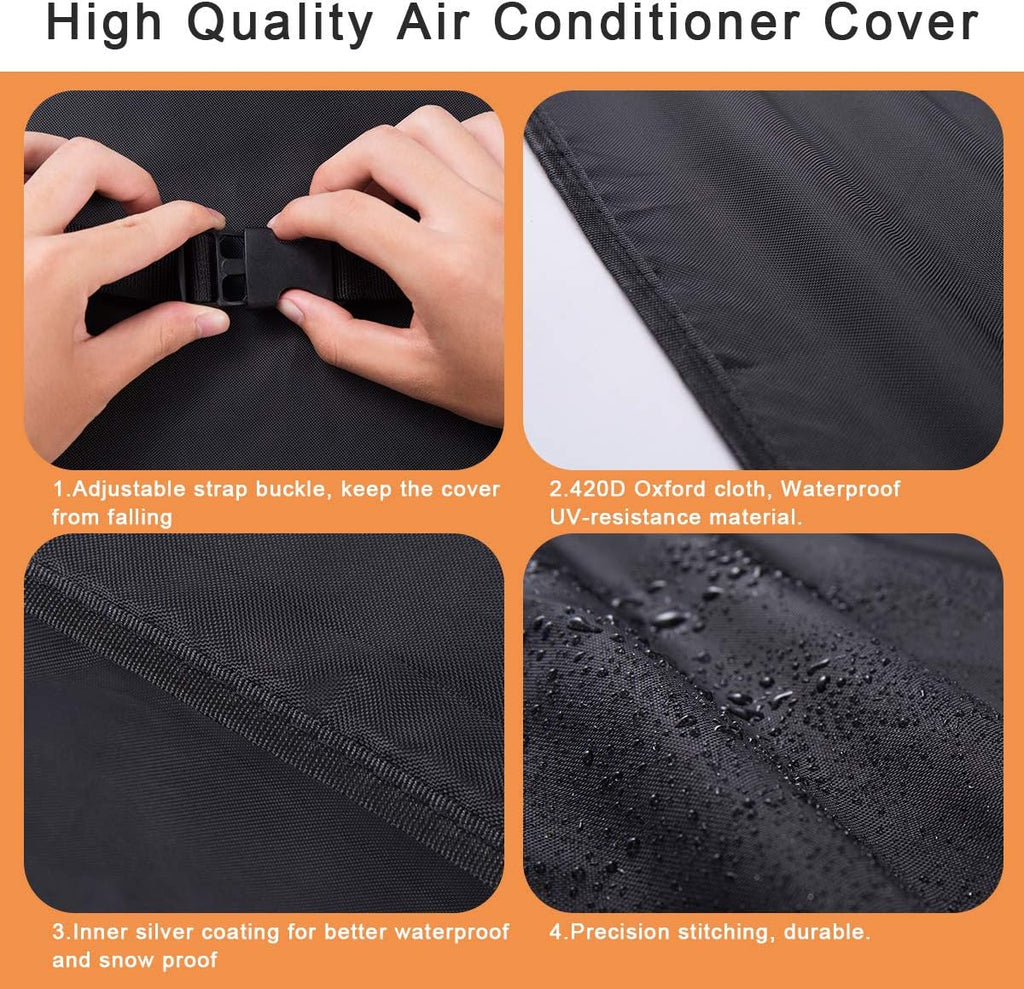 White Window Air Conditioner Cover with Black Outdoor Cover C36333