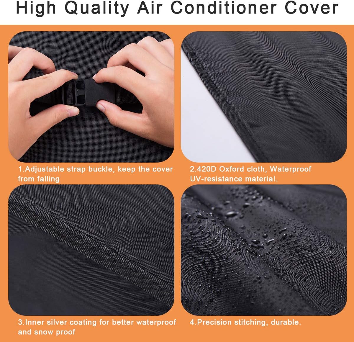 White Window Air Conditioner Cover with Black Outdoor Cover C36333