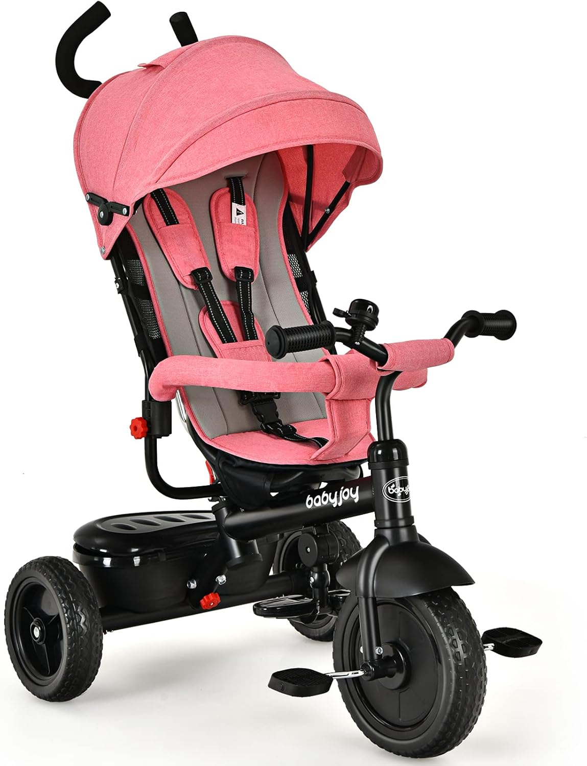 4-in-1 Toddler Tricycle with Push Handle and Canopy S27511