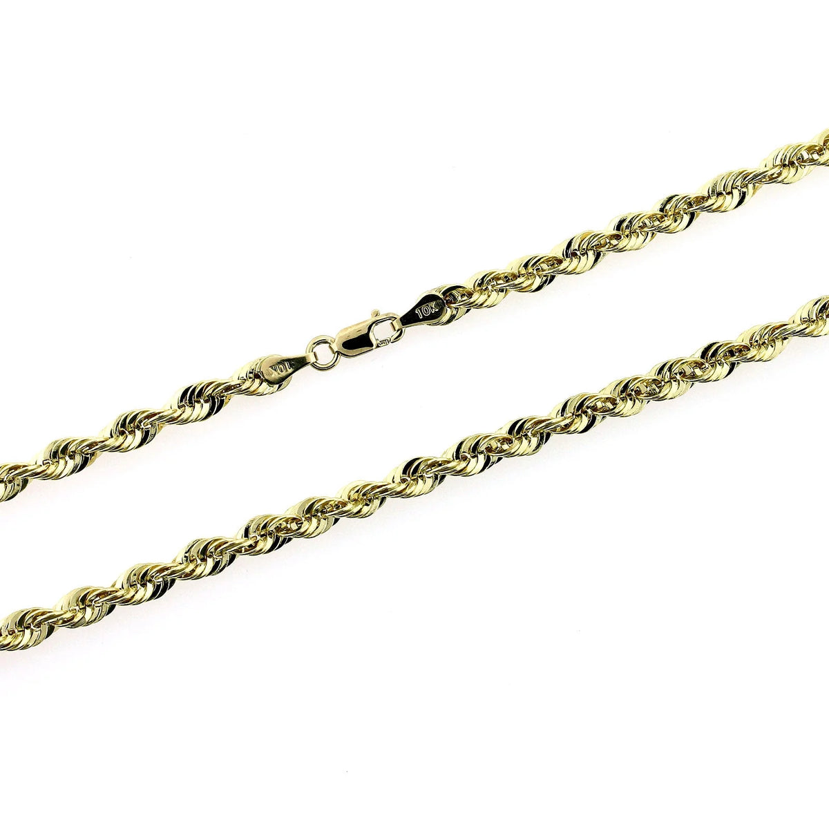 Yellow Gold Rope Chain Necklace 4MM 18" C5380