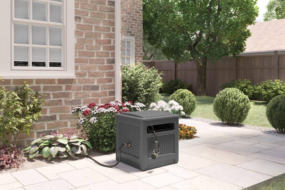 Wicker Hideaway Hose Cart J55694
