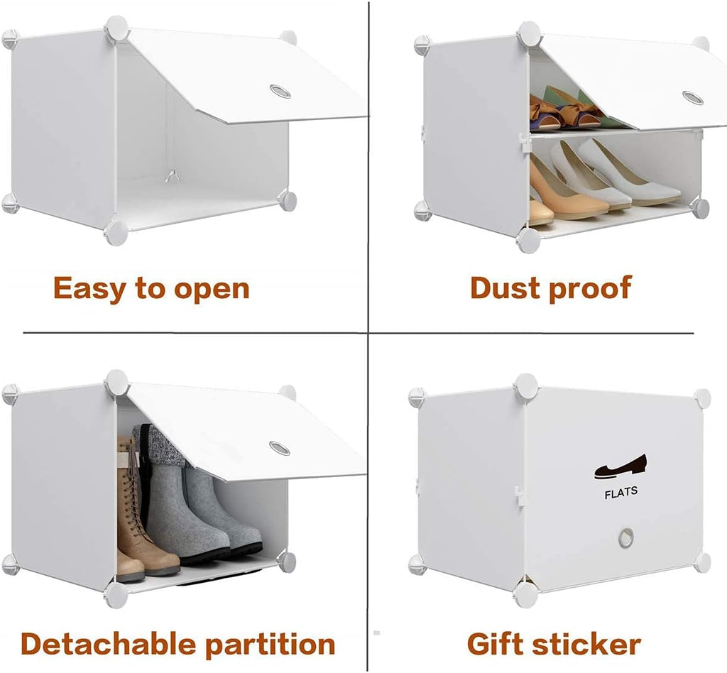 Portable 72 Pair Shoe Rack Organizer White F661788