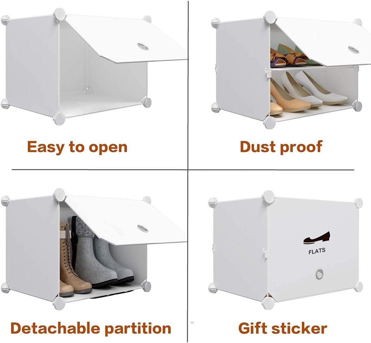 Portable 72 Pair Shoe Rack Organizer White F661788