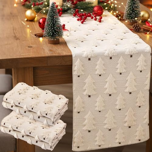 2 Pcs Beige Plush Faux Fur Table Runner 13x72 Inch R902153