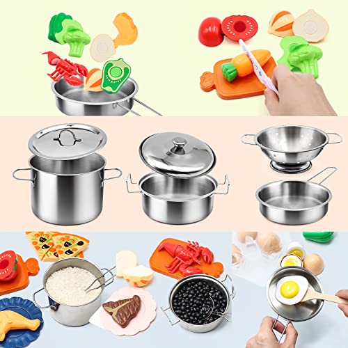 38Pcs Stainless Steel Toy Cookware Set L140