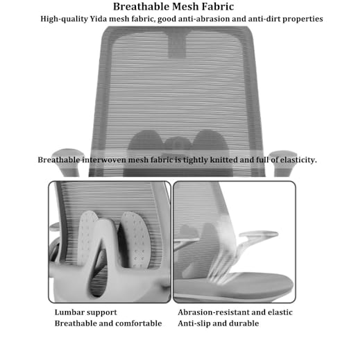 Gray Adjustable Height Mesh Office Chair with Wheels F992913