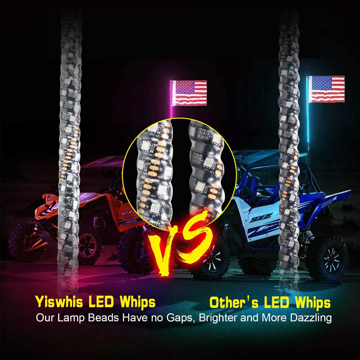 2PCS 4FT Lighted Whips with Remote and App Control H9739