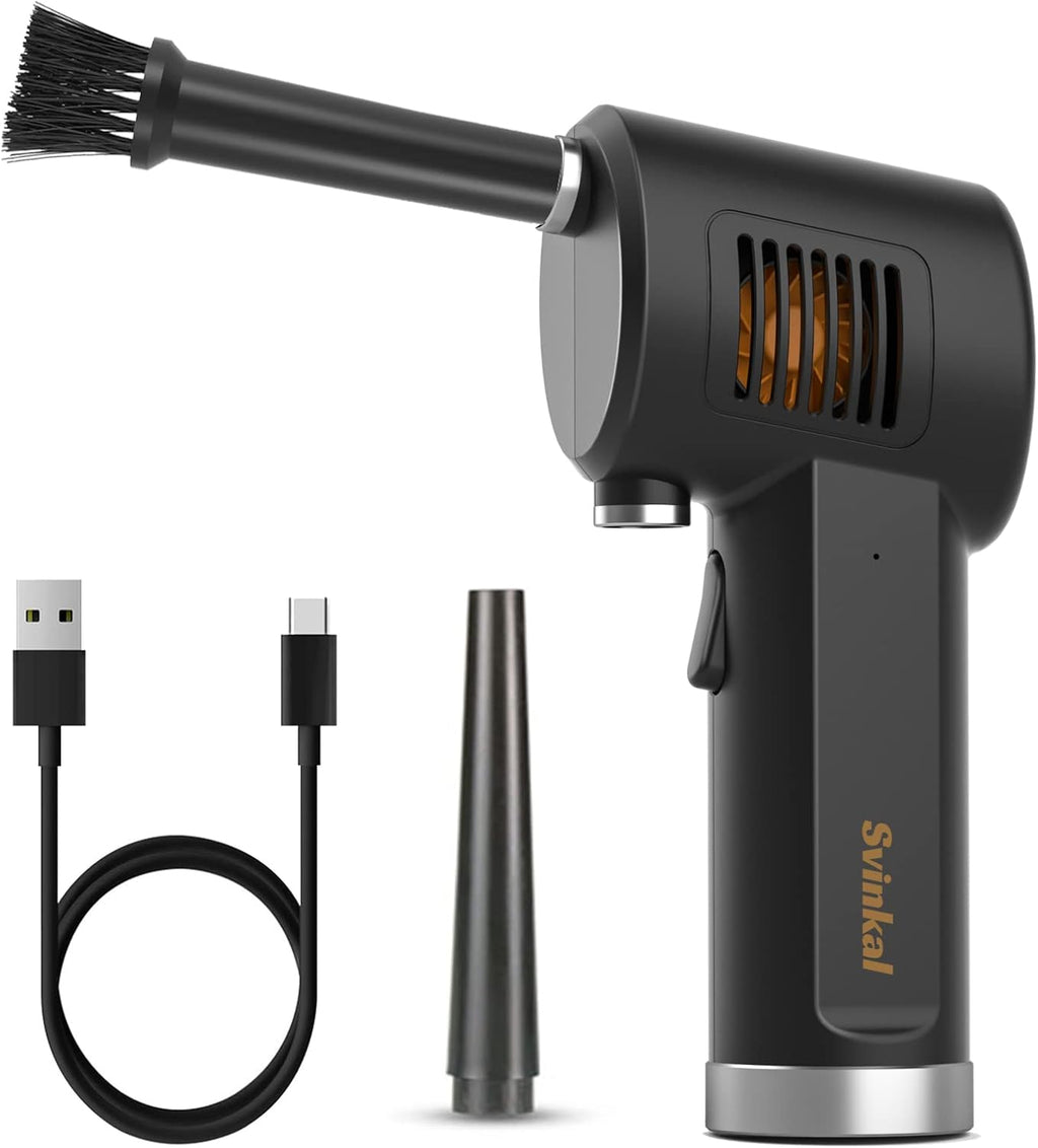 Compressed Air Duster, 33000 RPM Electric Air Duster, 6000mAh Rechargeable Battery, Air Blower Rechargeable F3381