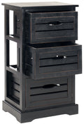 3 Drawer Distressed Black Cabinet J602