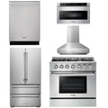 36 Propane Gas Range, Range Hood, Microwave, Refrigerator, Dishwasher H636