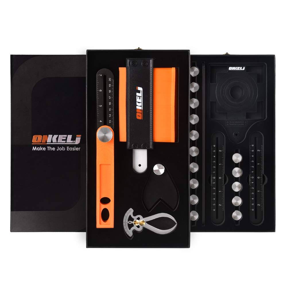 Contour Gauge with Lock Angle Measuring Ruler Sliding T-Bevel Square K2437