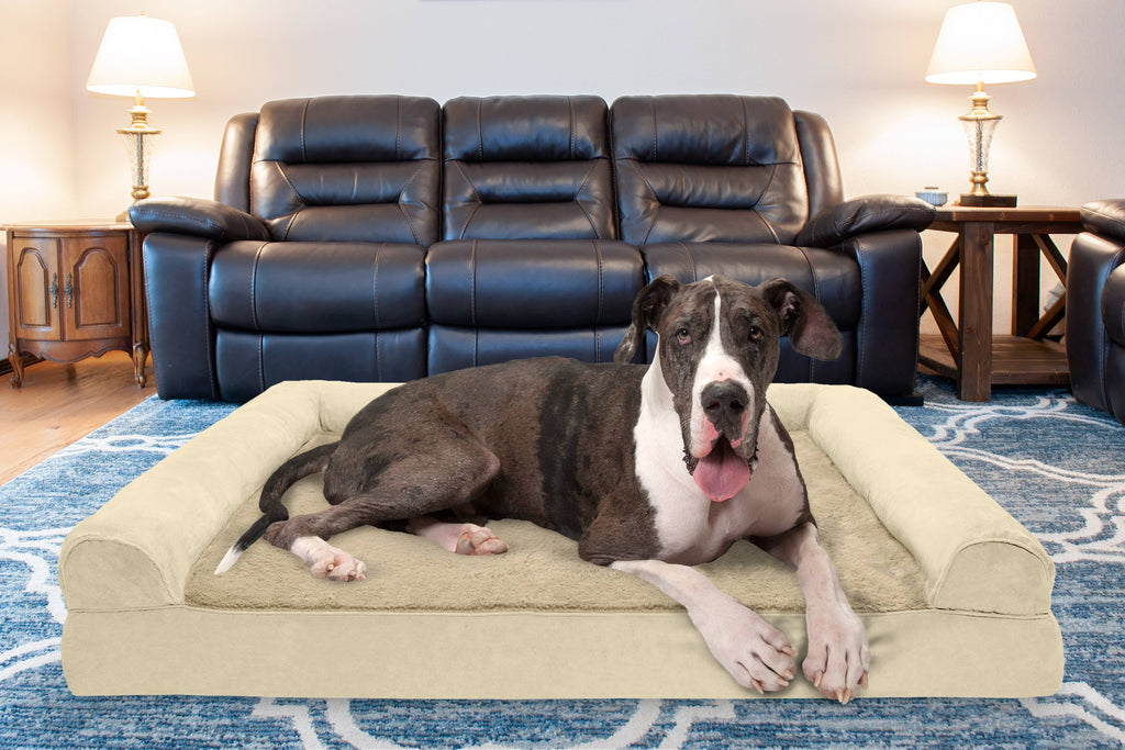 Clay Plush Suede Memory Foam Dog Bed I99274