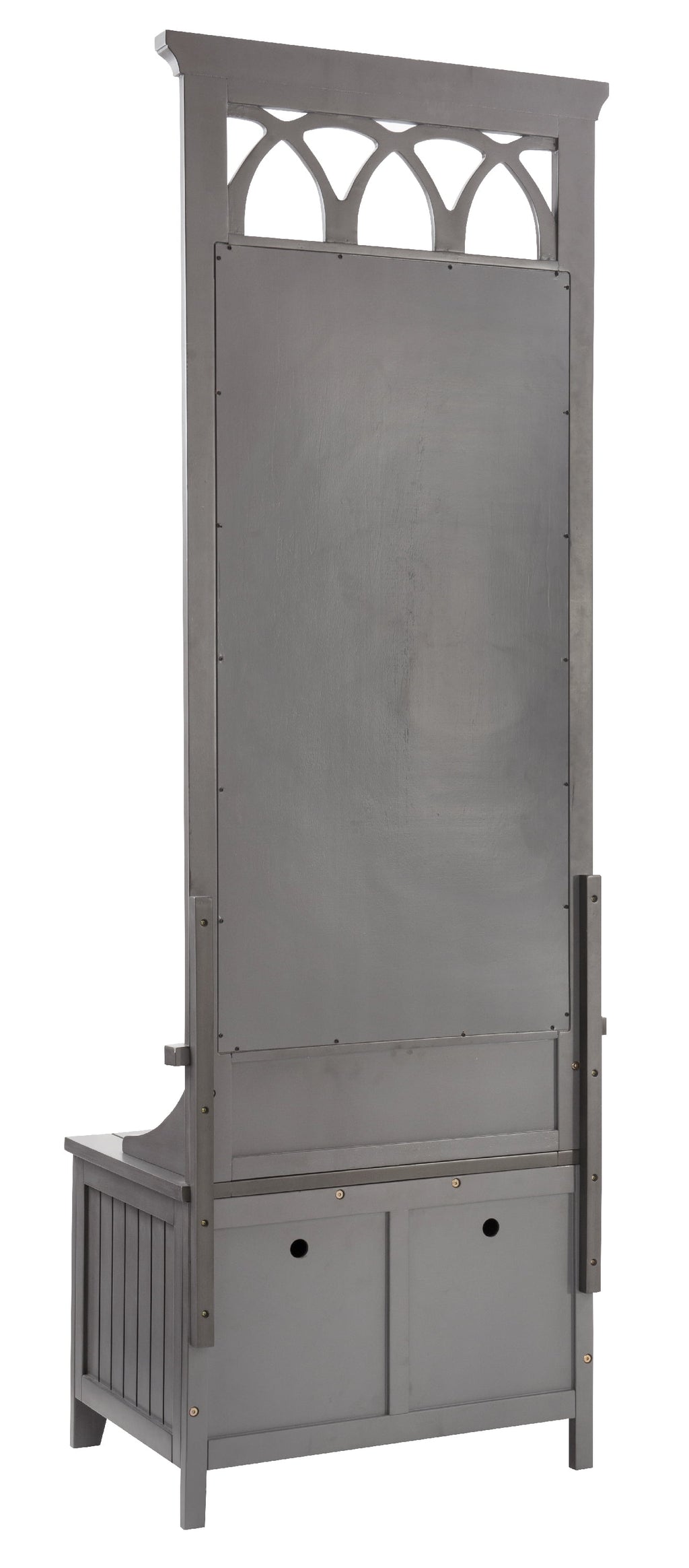 Gray Hall Tree with Storage Bench and Mirror W782829