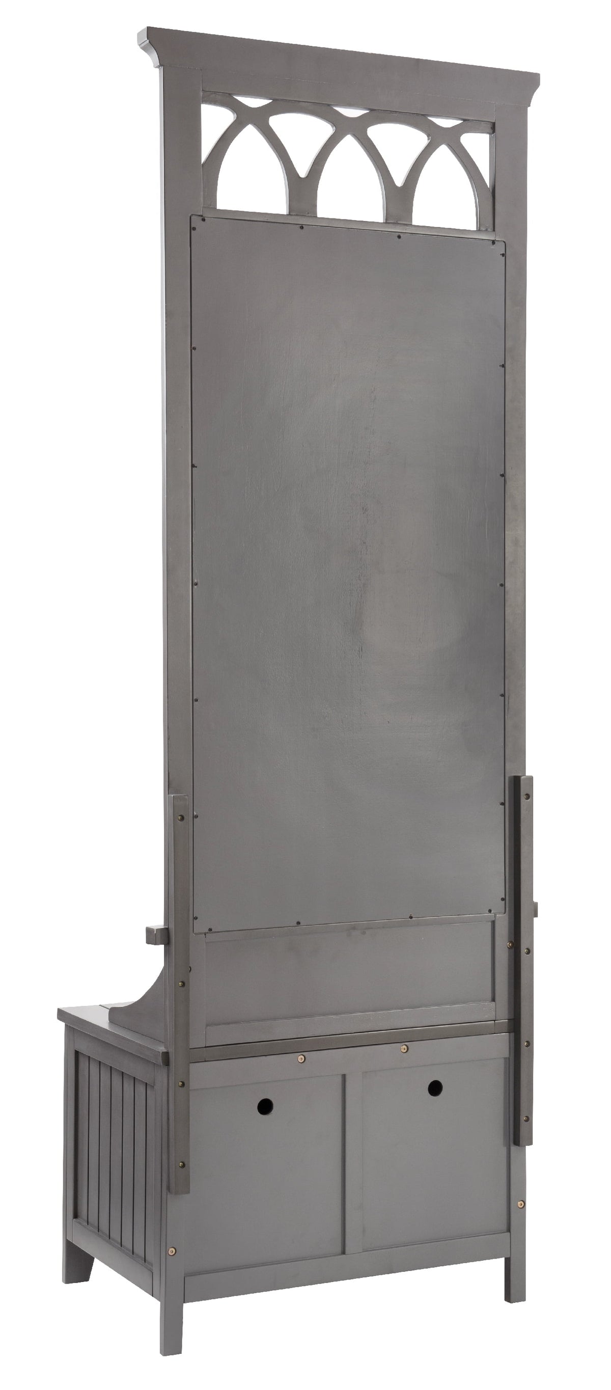 Gray Hall Tree with Storage Bench and Mirror W782829