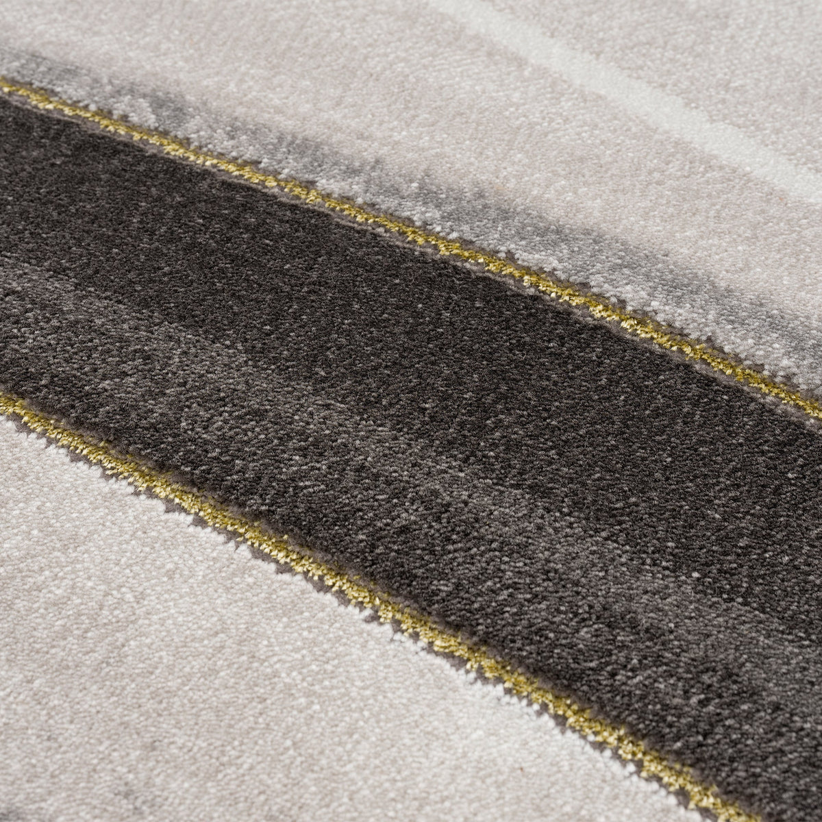 Gold Grey Ivory Abstract Geometric Area Rug A3836