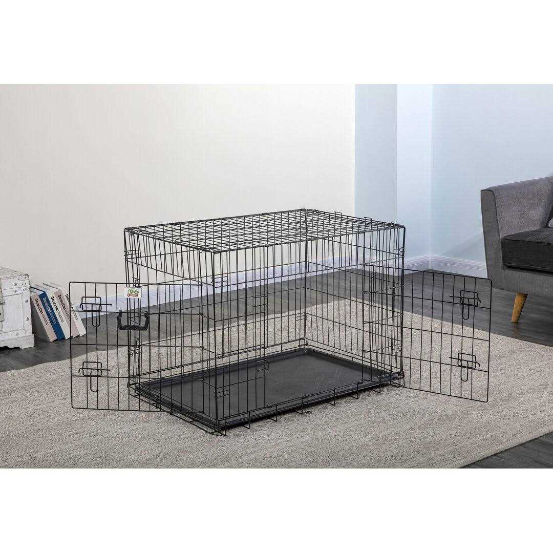 2-Door Metal Dog Crate with Divider Y7869
