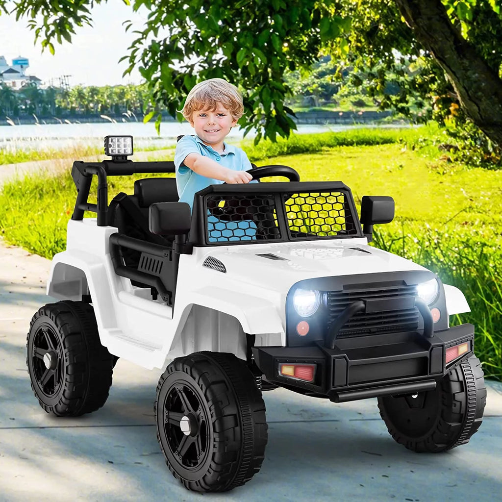 12V Electric Ride On Truck with Remote Control, White C3713