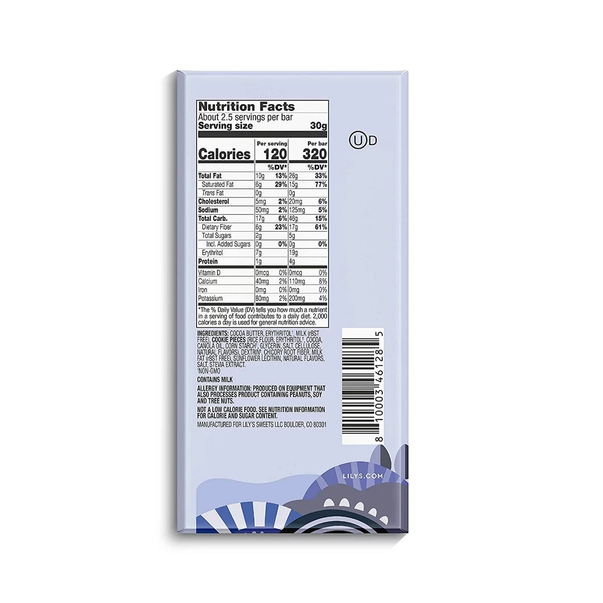 Stevia Sweetened White Chocolate Bar Variety 6 Count U967
