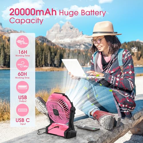 Portable Rechargeable Fan with LED Lantern M957119