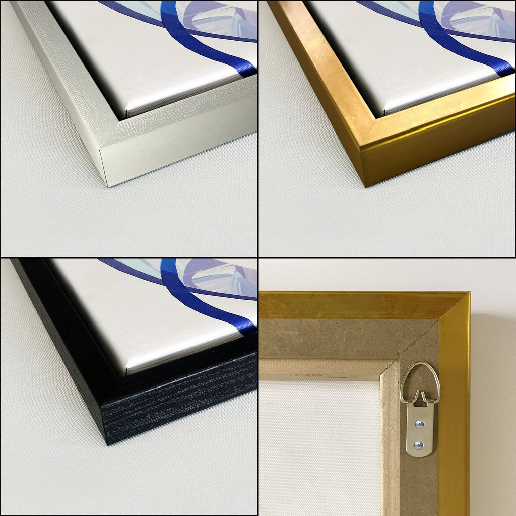 Geometric Cream Block Framed Canvas, 16 inch x 32 inch F628