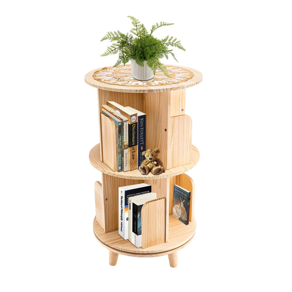 Rotating 360 Display Floor Standing Bookshelf X263728