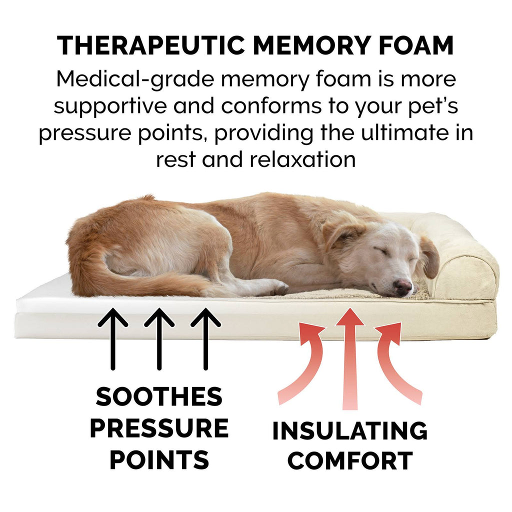 Clay Plush Suede Memory Foam Dog Bed I99274