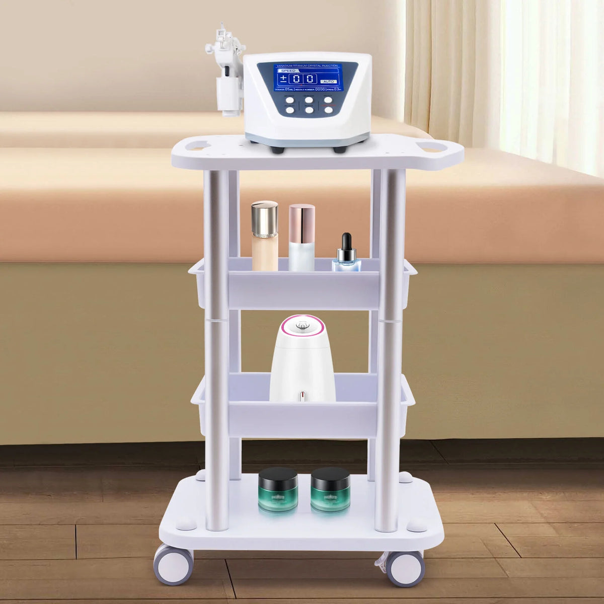 4 Layers Tray Rolling Cart with Wheels X718
