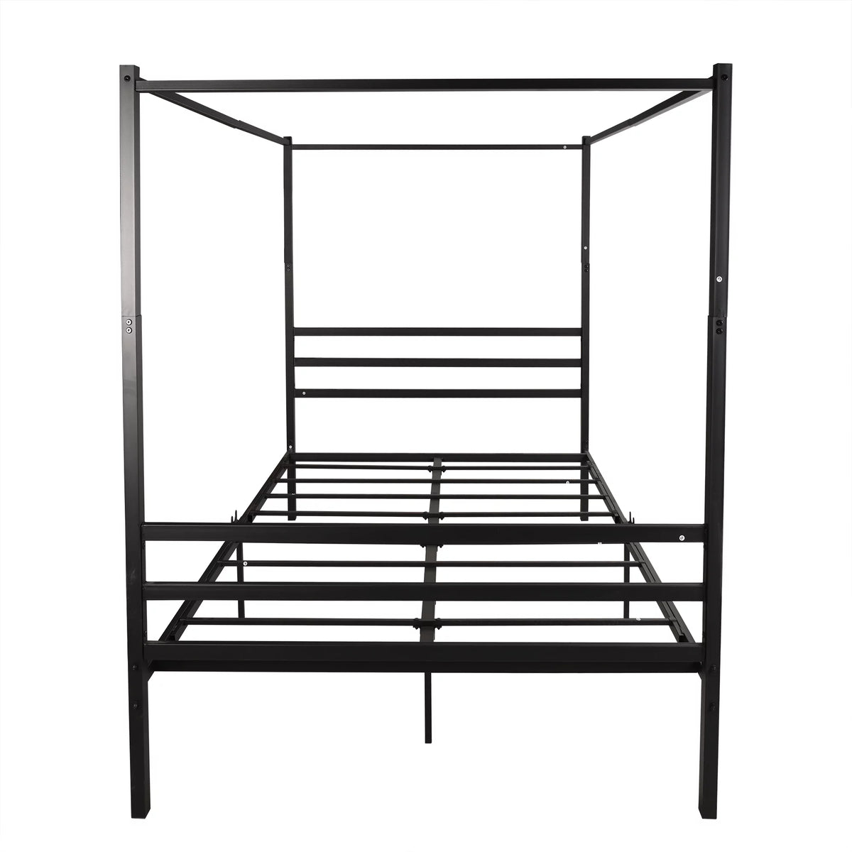 Black Queen Size Metal Platform Bed with Headboard L960