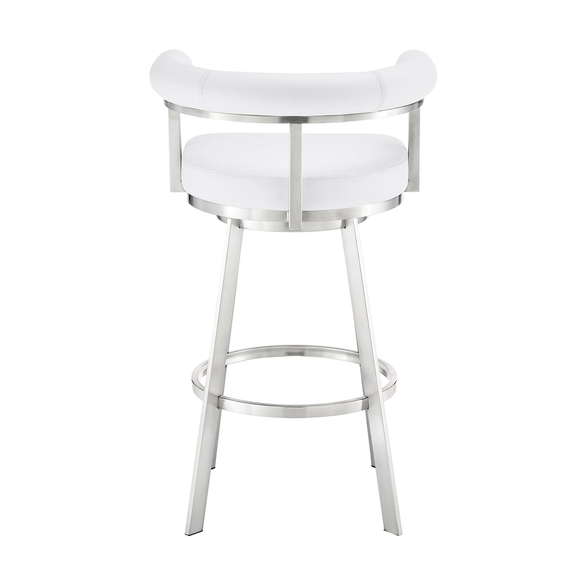 White/Chrome Swivel Bar Stool V17289