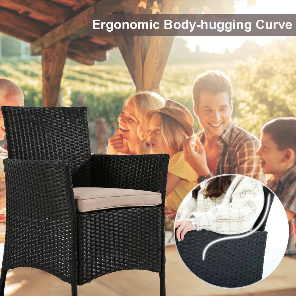 Set of 4 Outdoor Wicker Sofas Conversation Chair Table A303085