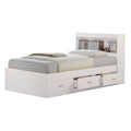 Twin-size Captain Bed with 3-Drawers and Headboard White P415