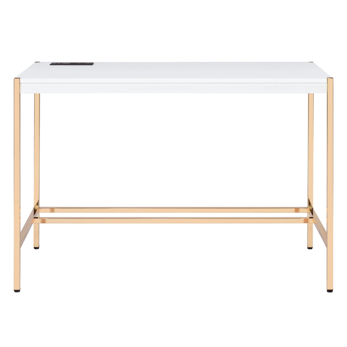 Navy Blue/Gold Writing Desk with USB Ports H10023