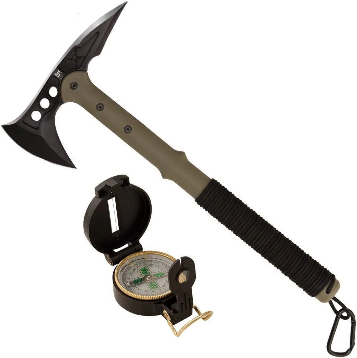 Tomahawk Axe with Compass and Sheath J60191