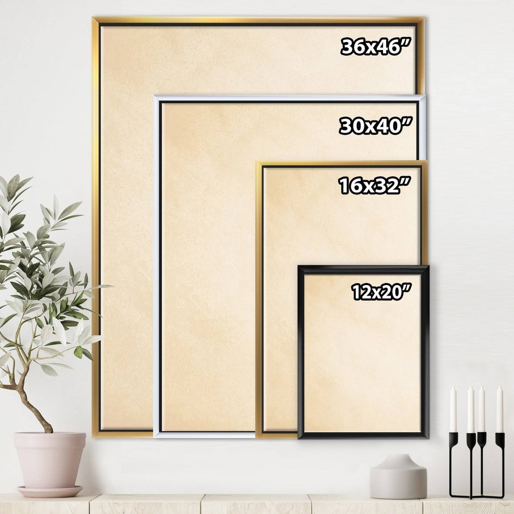 Geometric Cream Block Framed Canvas, 16 inch x 32 inch F628