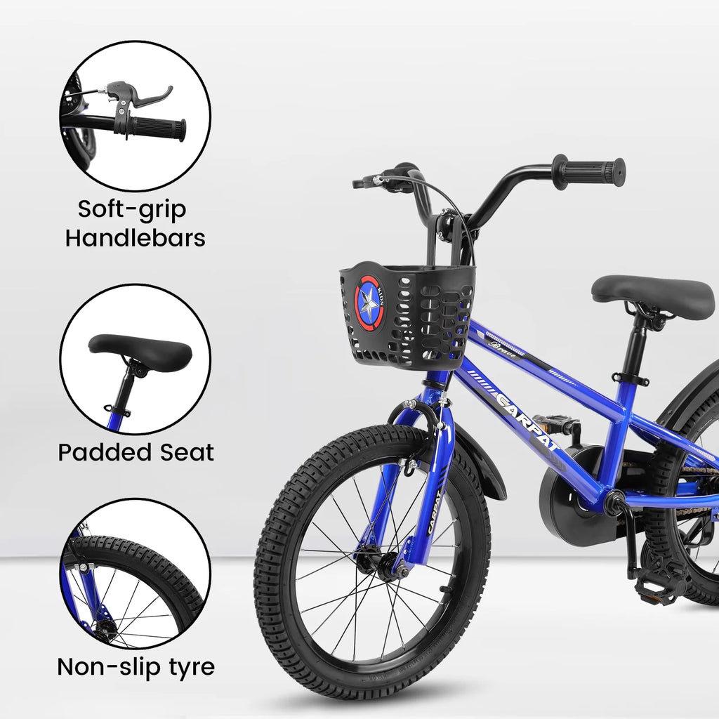 14 Inch Kids Bike with Training Wheels and Basket, White G515985