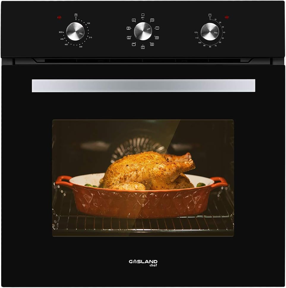 24 Electric Single Wall Oven, 2.3Cu.f Built-in Black Glass, 240V 2000W F116310